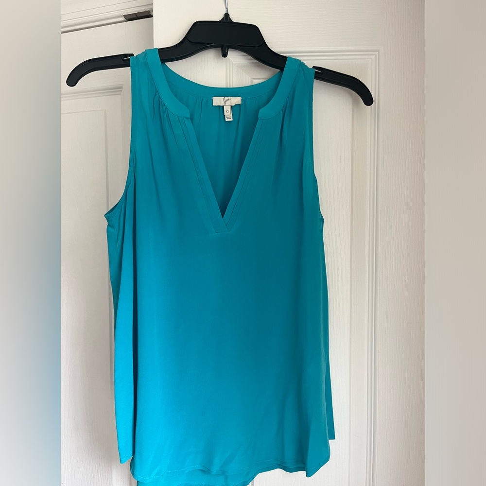 Joie Blue Sleeveless Silk Blouse